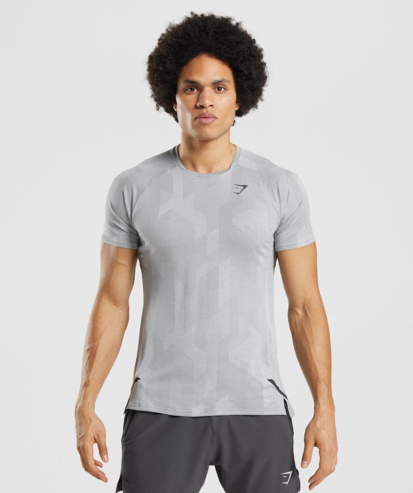 Men\'s Gymshark Apex T-Shirts Light Grey | NZ 7CVHJX